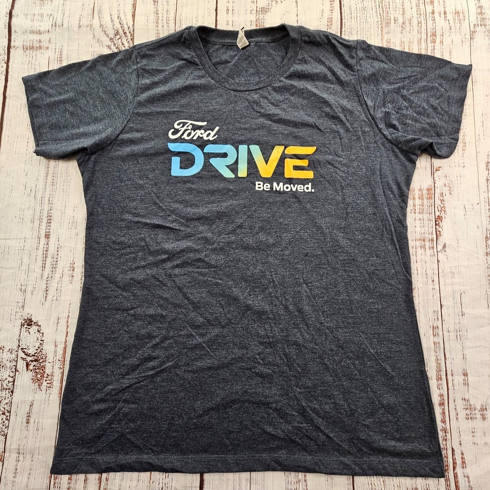 Ford Drive Be Moved‎ Blue Short Sleeve Cotton Blend T-Shirt Women's 2XL